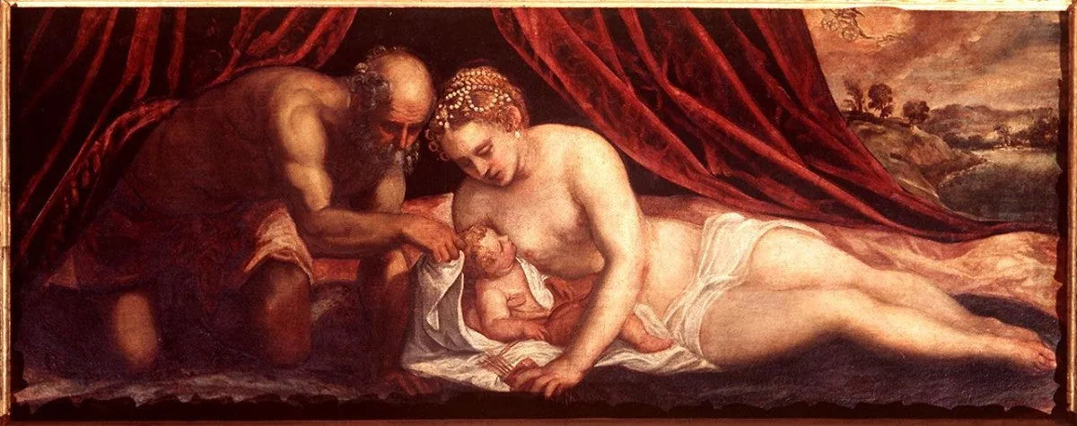 Vénus, Vulcain et Cupidon - Jacopo Tintoretto image 1 copie peinte à la main à l’huile