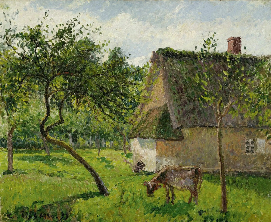 Verger à Varengeville avec vache (Un clos à Varengeville) - Camille Pissarro