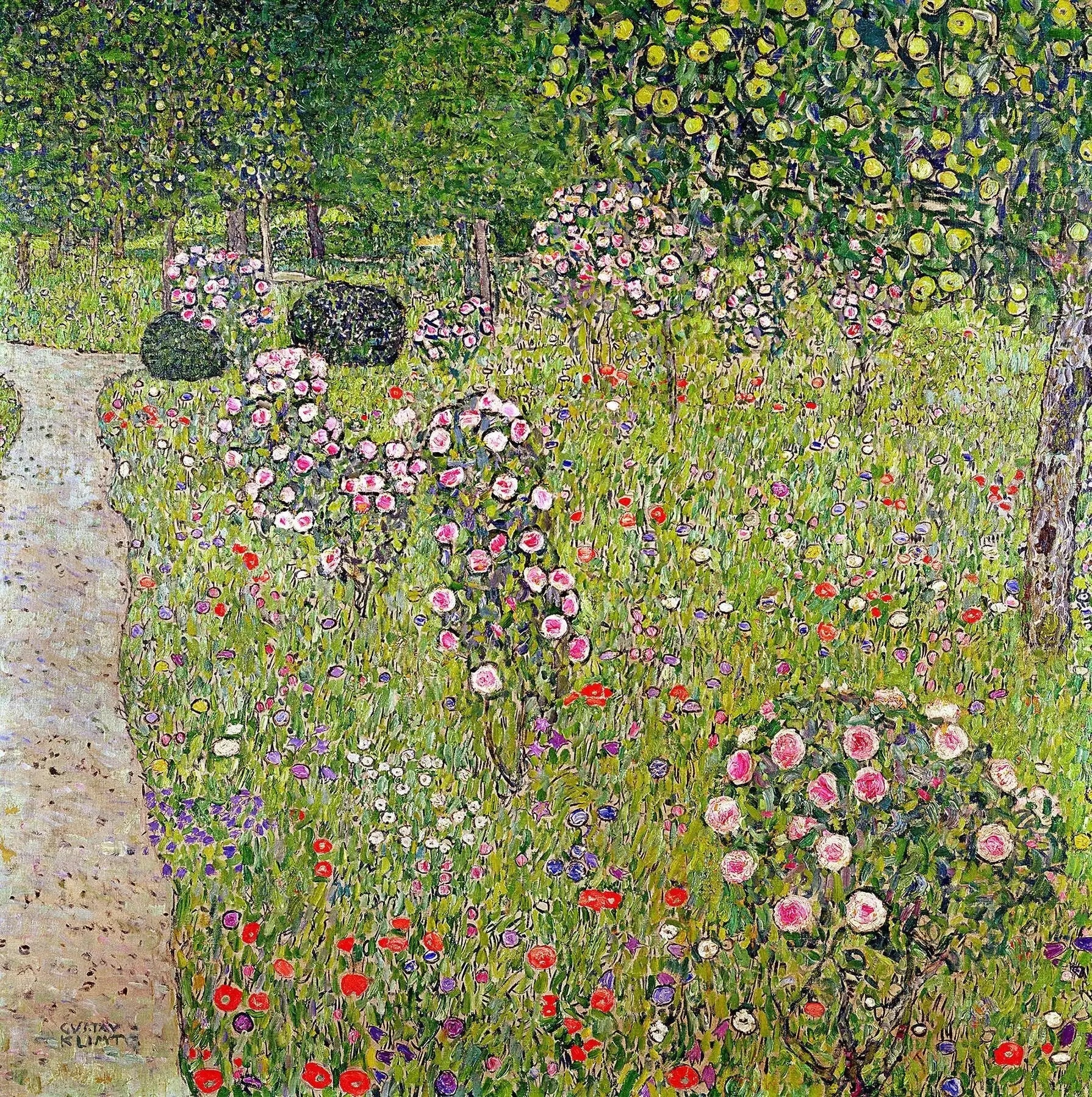 Verger avec rosiers - Gustav Klimt image 1 reproduction de peinture à l’huile