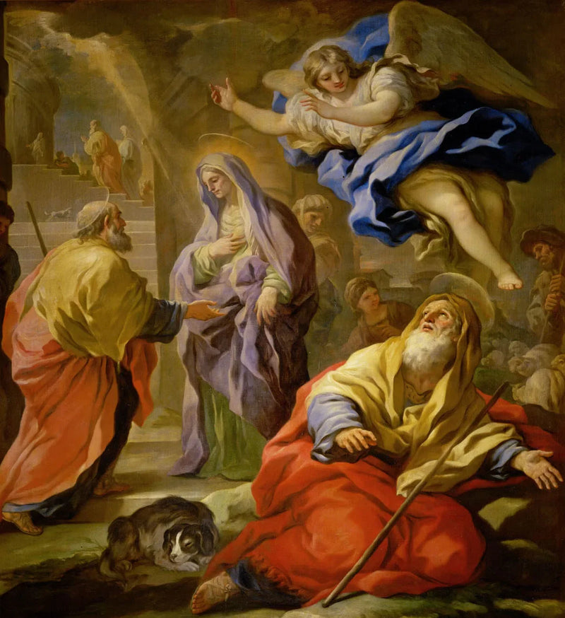 Verheißung an Joachim und Begegnung von Joachim und Anna an der Goldenen Pforte - Luca Giordano