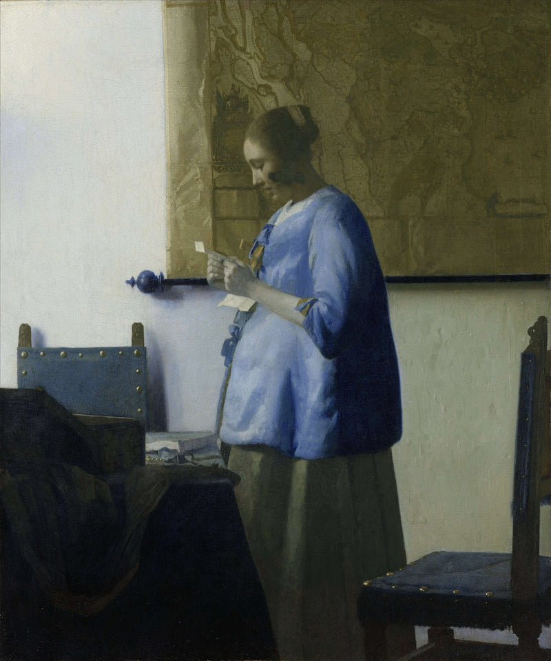 Dame en bleu lisant une lettre - Johannes Vermeer