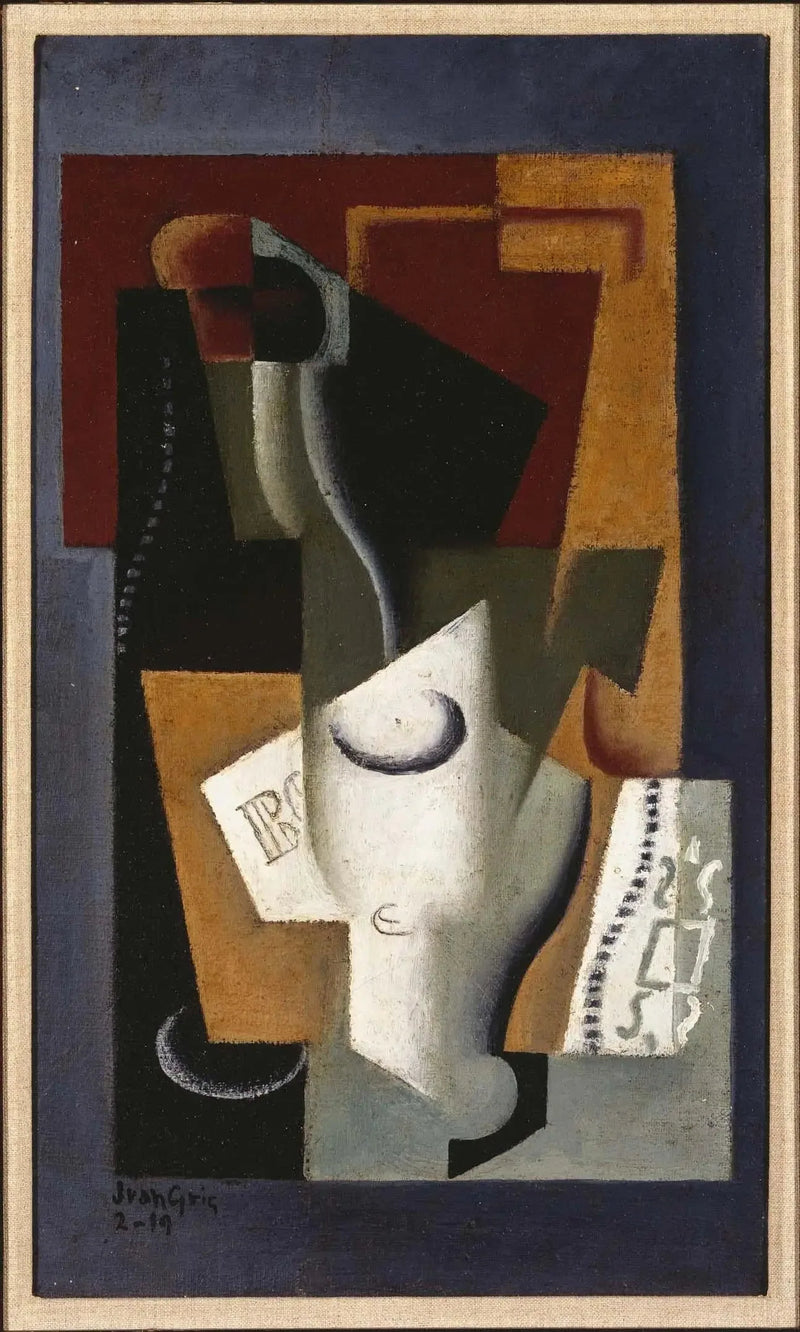 Verre et bouteille - Juan Gris