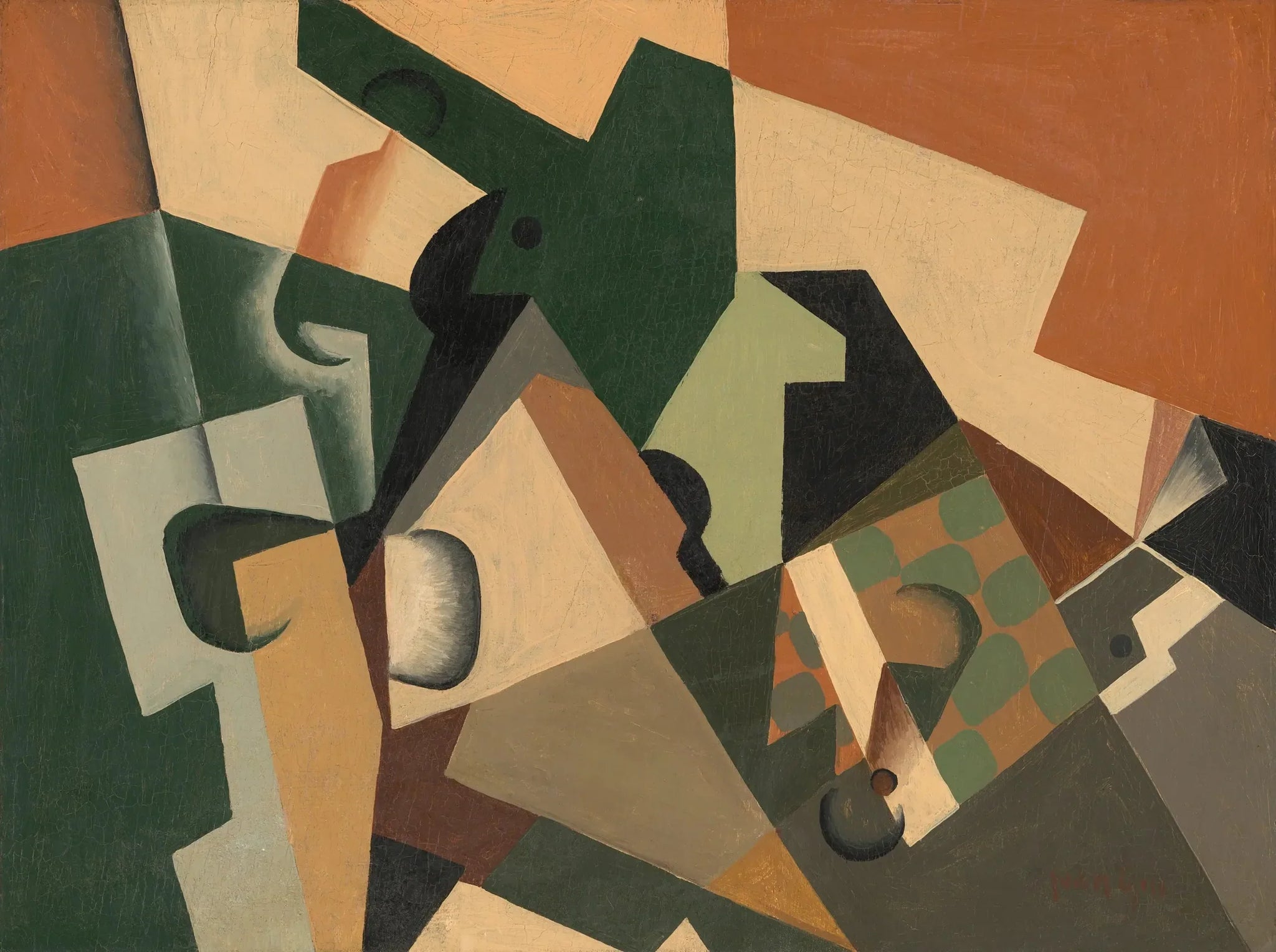 Verre et damier - Juan Gris image 1 reproduction artisanale de tableau