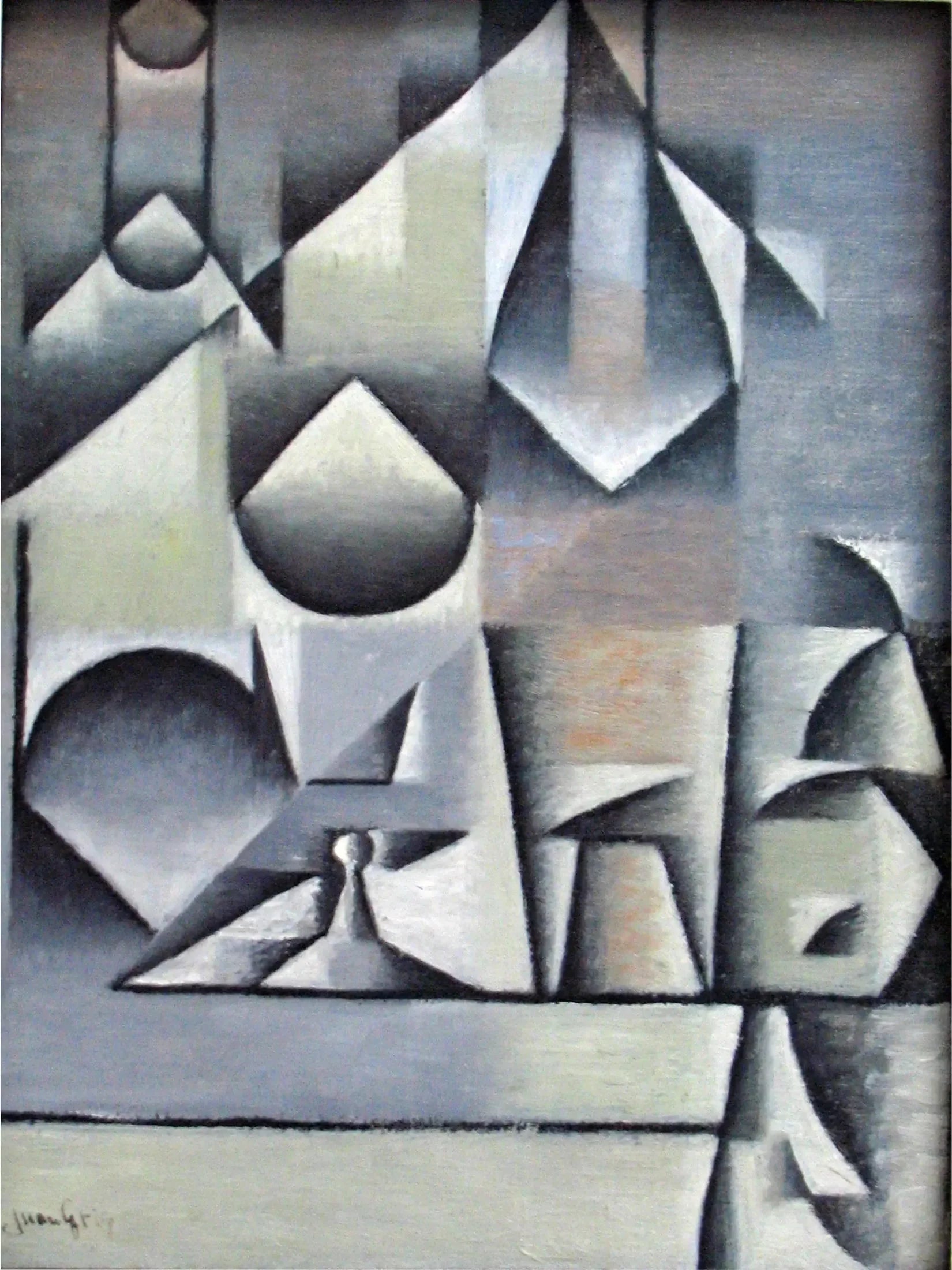 Verres et bouteilles - Juan Gris image 1 reproduction réalisée par Alpha Reproduction