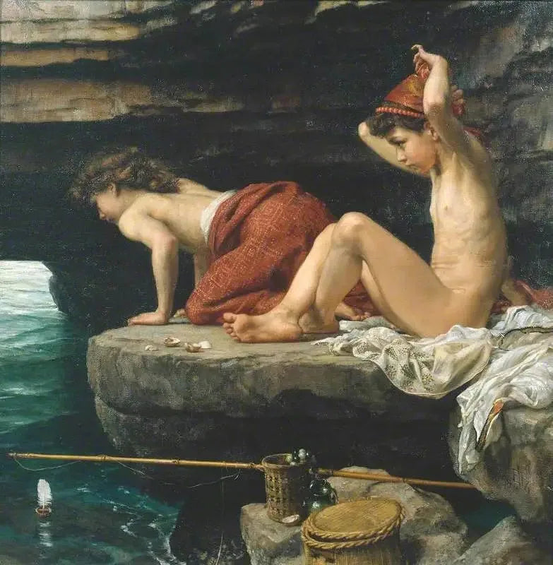 Vers l'extérieur - Edward Poynter image 1 tableau peint à l’huile sur toile