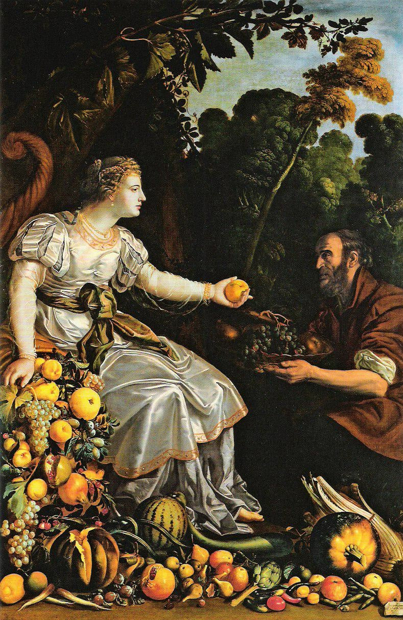 Vertumne et Pomone - Juan van der Hamen image 1 copie de tableau peinte à la main