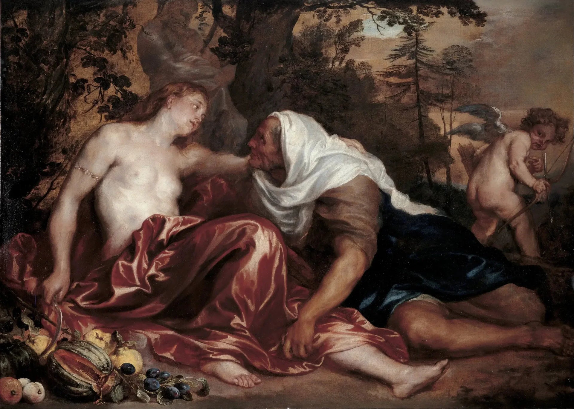 Vertumne et Pomone (Van Dyck) - Antoine van Dyck image 1 tableau peint à l’huile sur toile