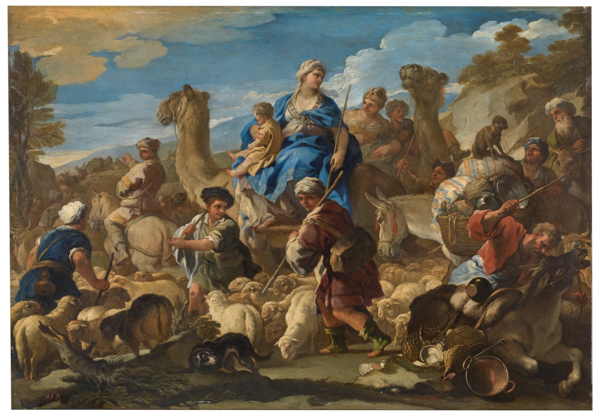 Viaje de Jacob a Caná - Luca Giordano image 1 copie peinte à la main à l’huile