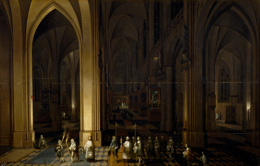 Viatique à l'intérieur d'une église - Pieter Neefs l'Ancien|Frans II Francken