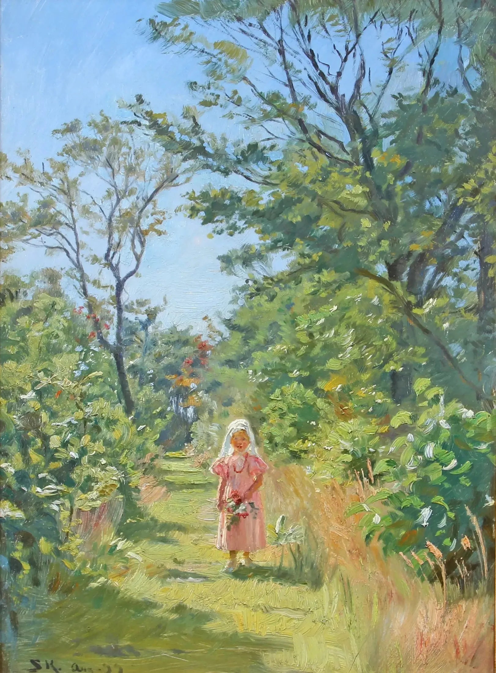 Vibeke Krøyer dans la plantation - Peder Severin Krøyer image 1 copie peinte à la main à l’huile