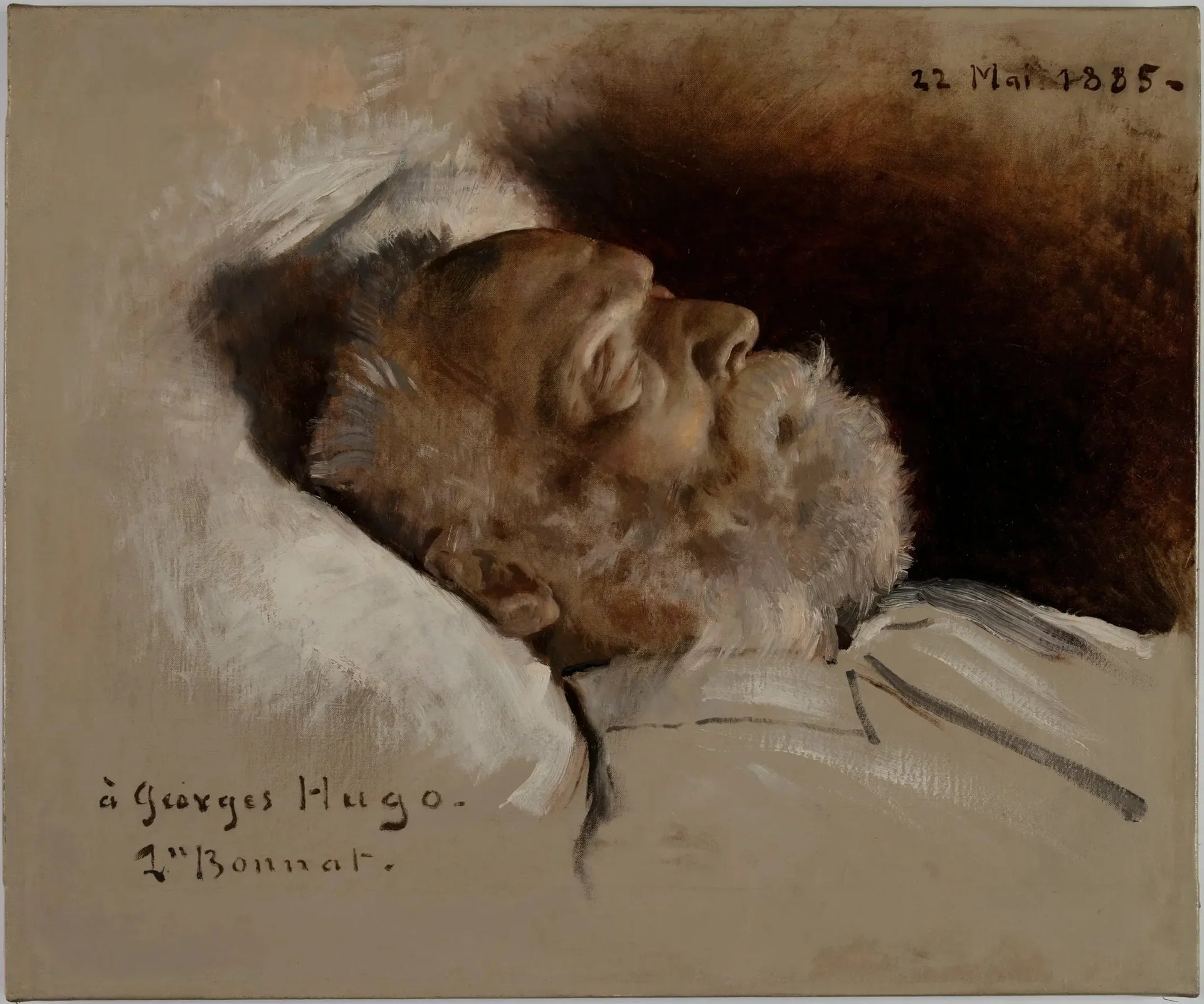 Victor Hugo sur son lit de mort - Léon Bonnat image 1 reproduction artisanale de tableau