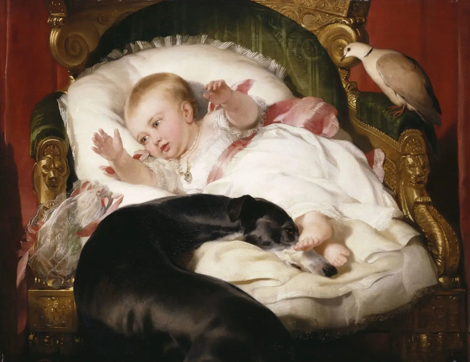 Victoria, princesse royale, avec Eos - Edwin Henry Landseer image 1 tableau peint à l’huile sur toile