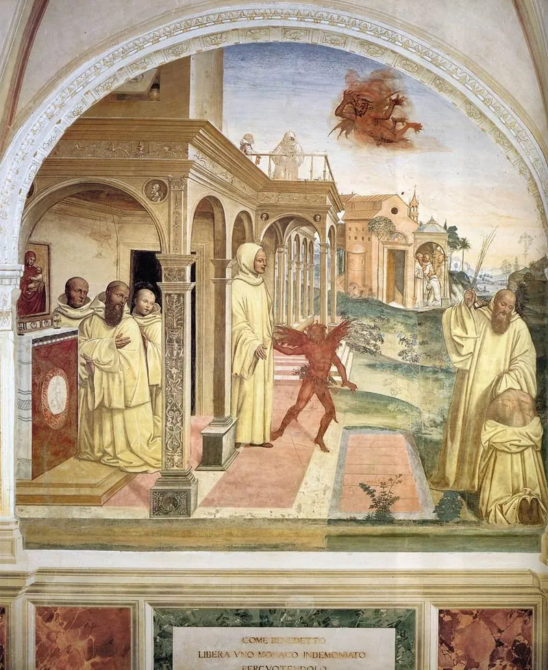 Vie de saint Benoît, Scène 13 Benoît libère un moine possédé par le démon - Il Sodoma (Giovanni Antonio Bazzi)