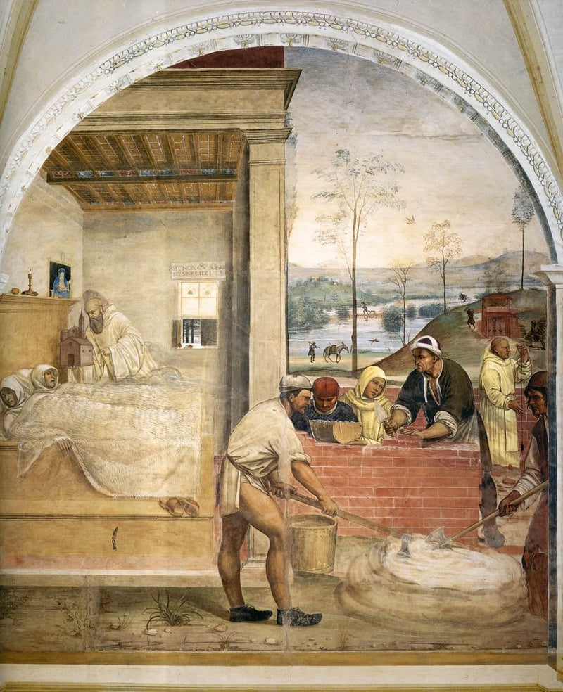 Vie de saint Benoît, scène 32 : Benoît apparaît en songe à deux moines - Il Sodoma (Giovanni Antonio Bazzi)