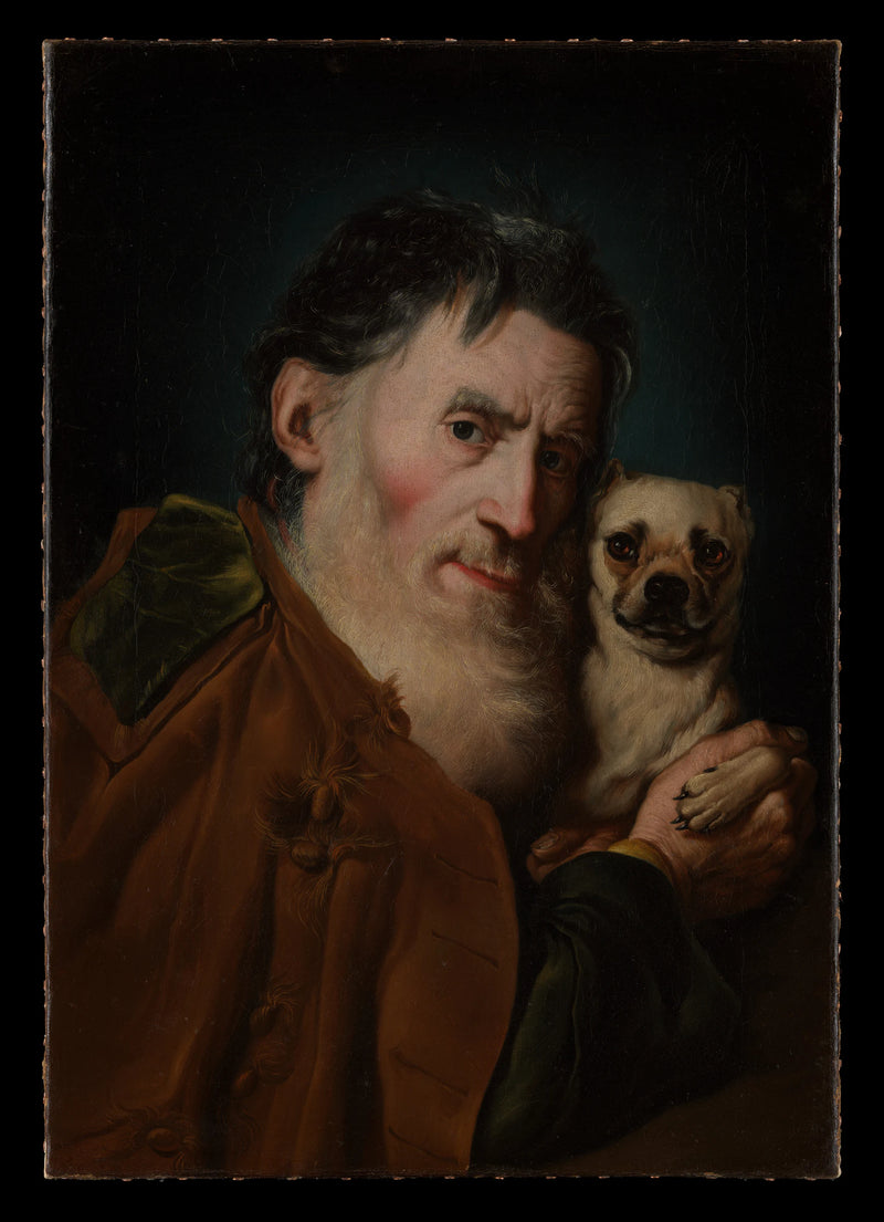 Un vieil homme avec un chien - Giacomo Ceruti