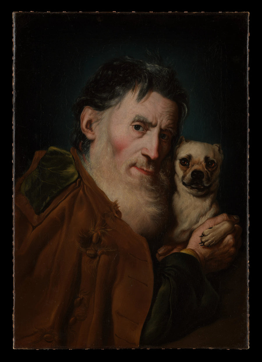 Un vieil homme avec un chien - Giacomo Ceruti