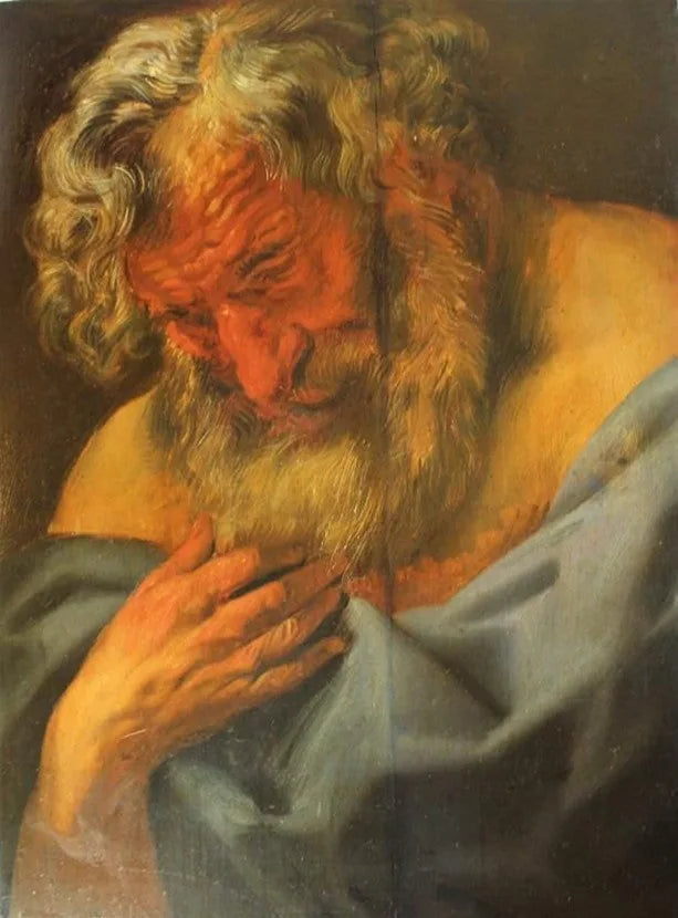 Vieil homme la main sur la poitrine - Jacob Jordaens