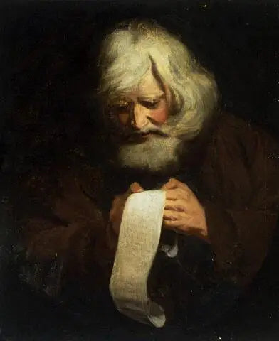 Vieil homme lisant - Joshua Reynolds image 1 reproduction de peinture à l’huile