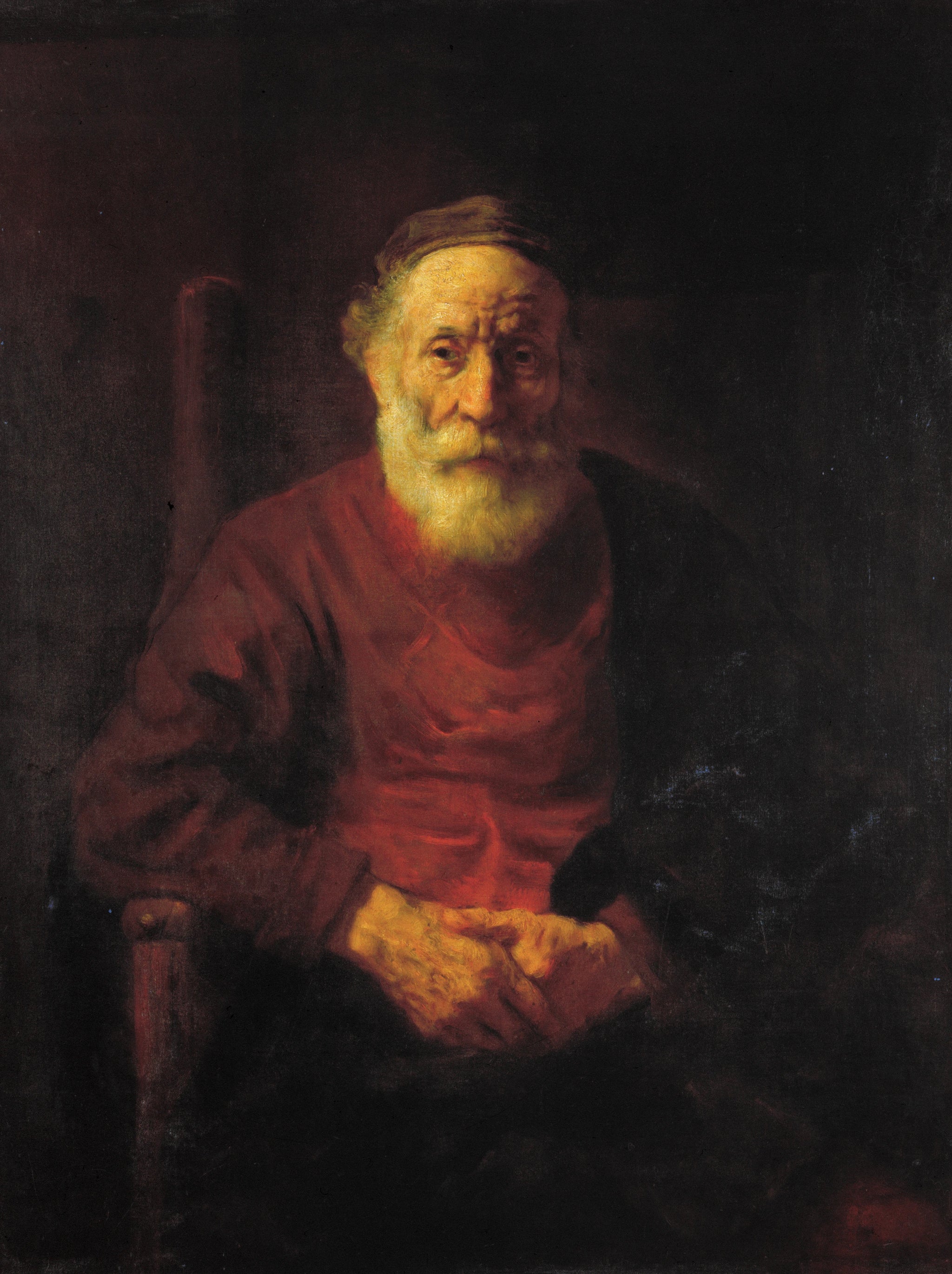 Le Vieil Homme en rouge — Rembrandt, vers 1652–1654, musée de l’Ermitage