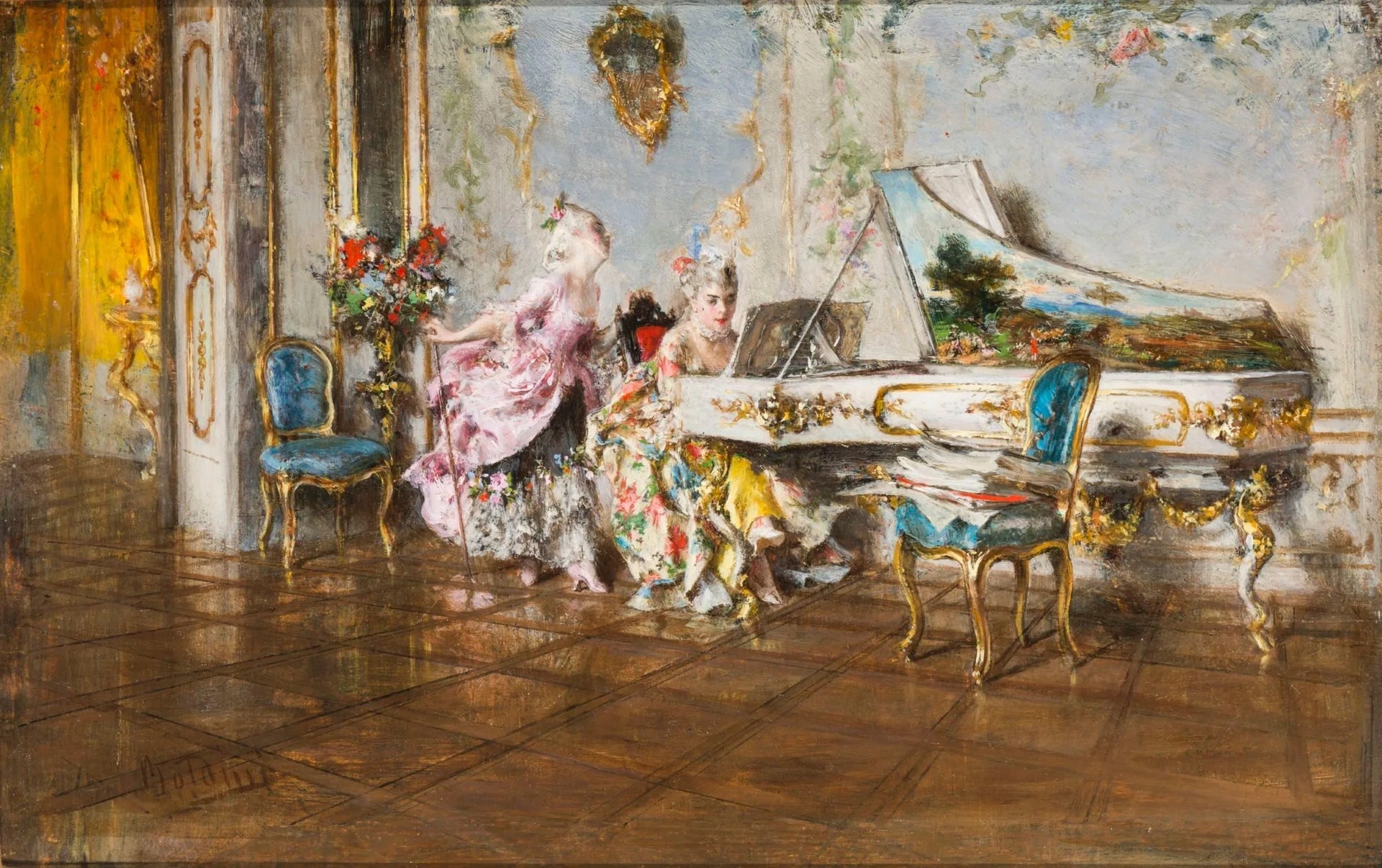 Vieille chanson (II) - Giovanni Boldini image 1 copie peinte à la main à l’huile