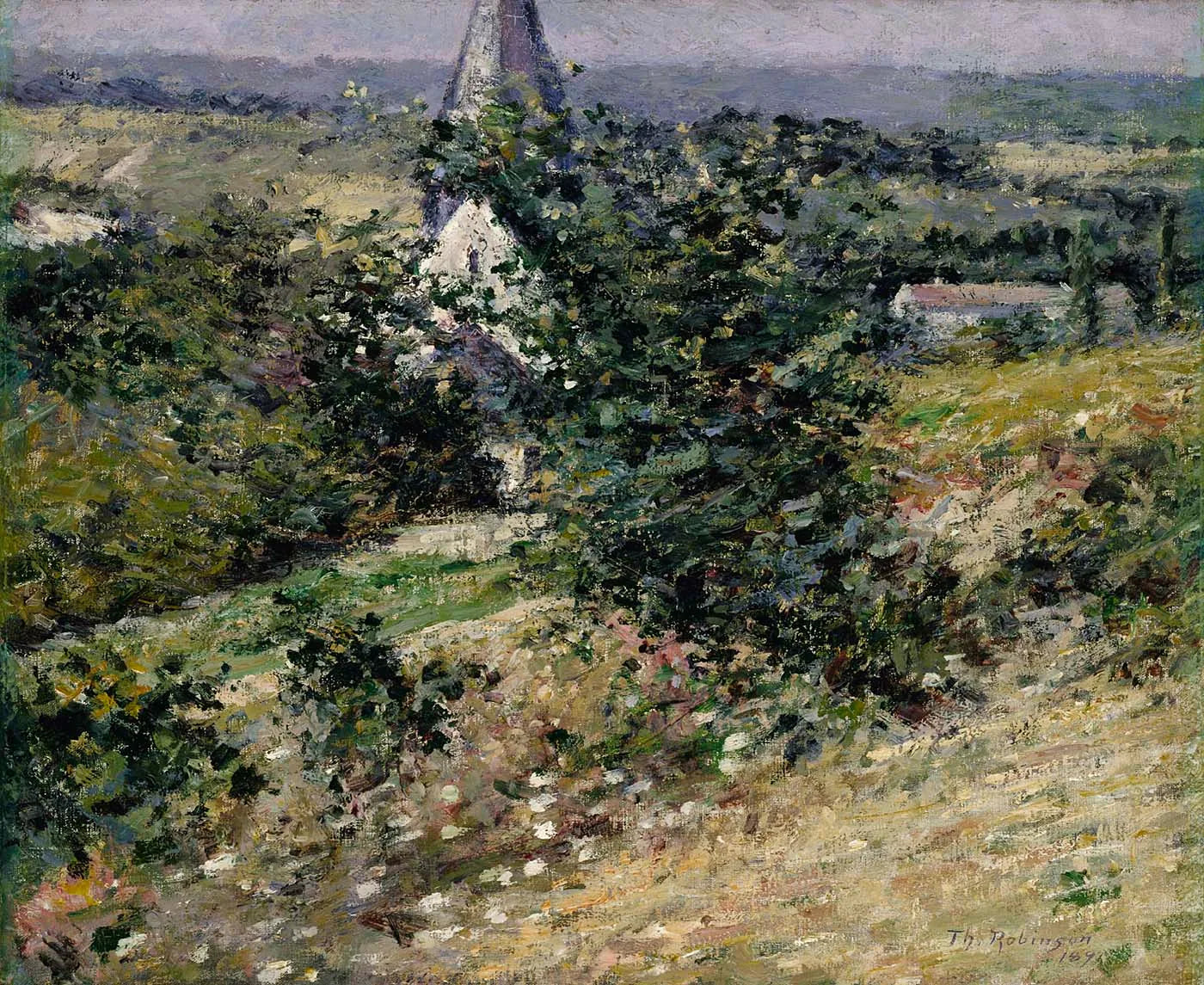 Vieille église de Giverny - Theodore Robinson image 1 reproduction artisanale de tableau