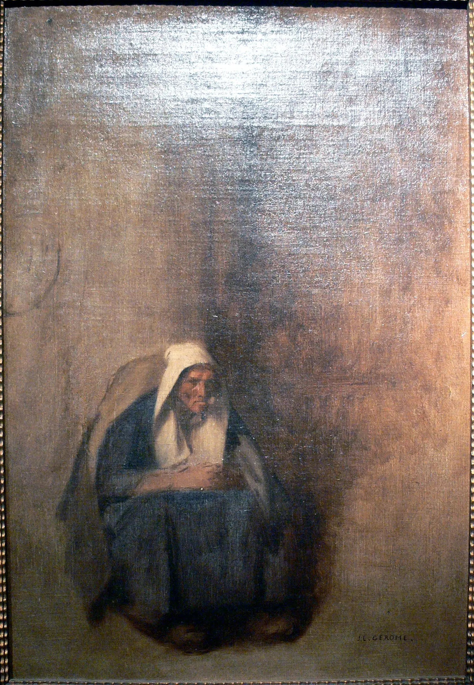Vieille Femme à la pipe - Jean-Léon Gérôme image 1 tableau peint à l’huile sur toile