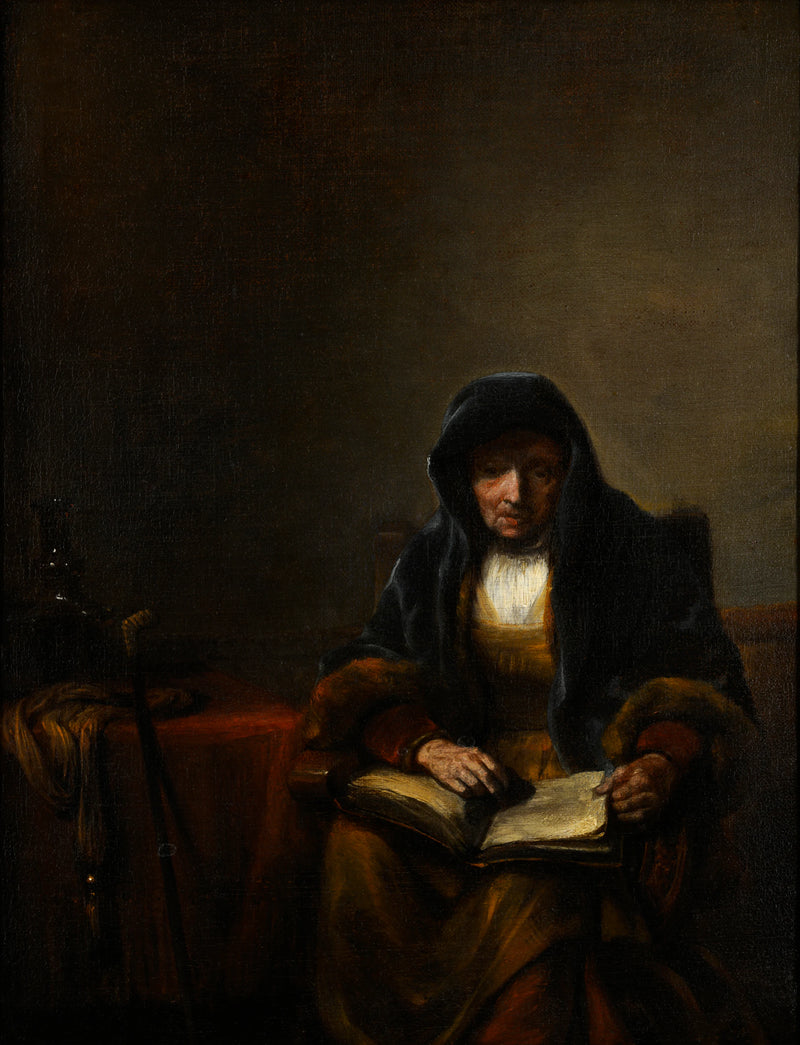 Vieille femme avec livre - Abraham van Dijck