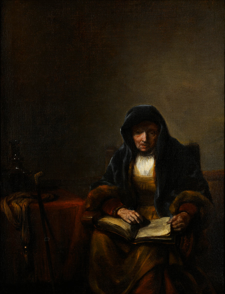 Vieille femme avec livre - Abraham van Dijck