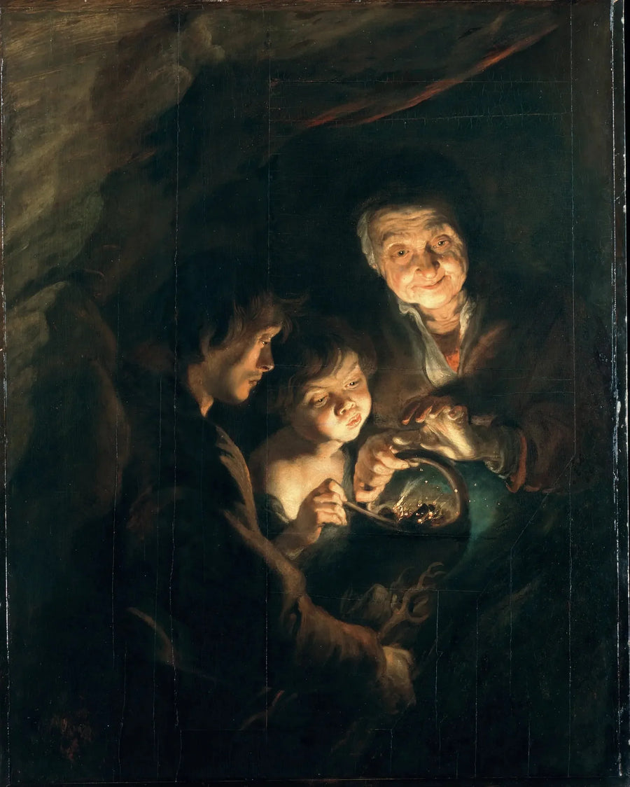 Vieille femme avec un panier de charbon - Peter Paul Rubens