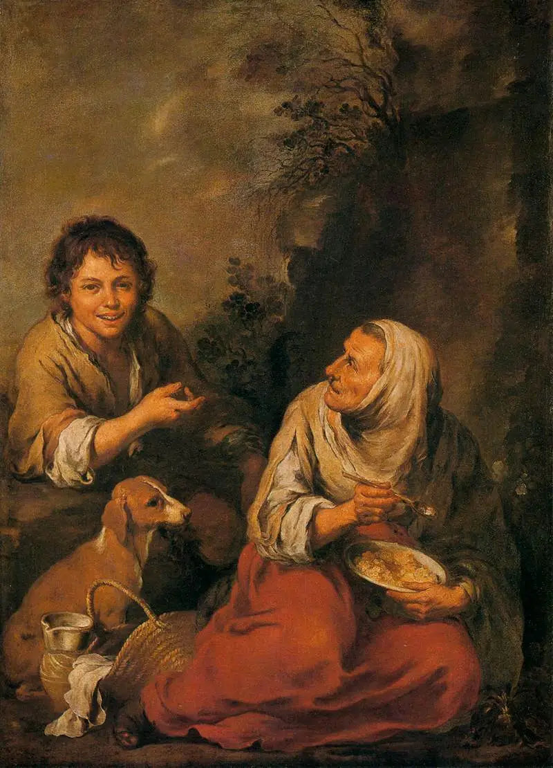 Vieille femme et garçon - Bartolomé Esteban Murillo image 1 tableau peint à l’huile sur toile