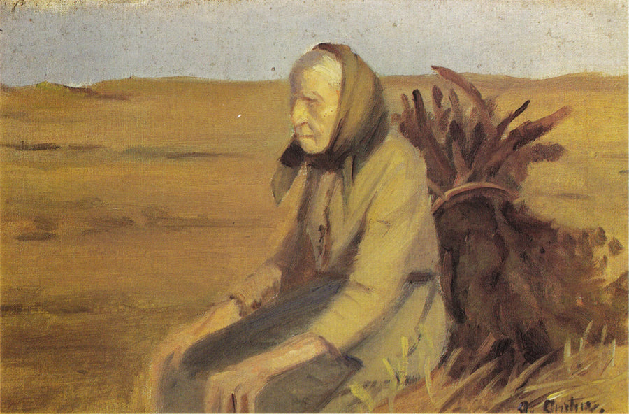 Vieille femme (Laurendse) avec un bouquet de brindilles - Anna Ancher