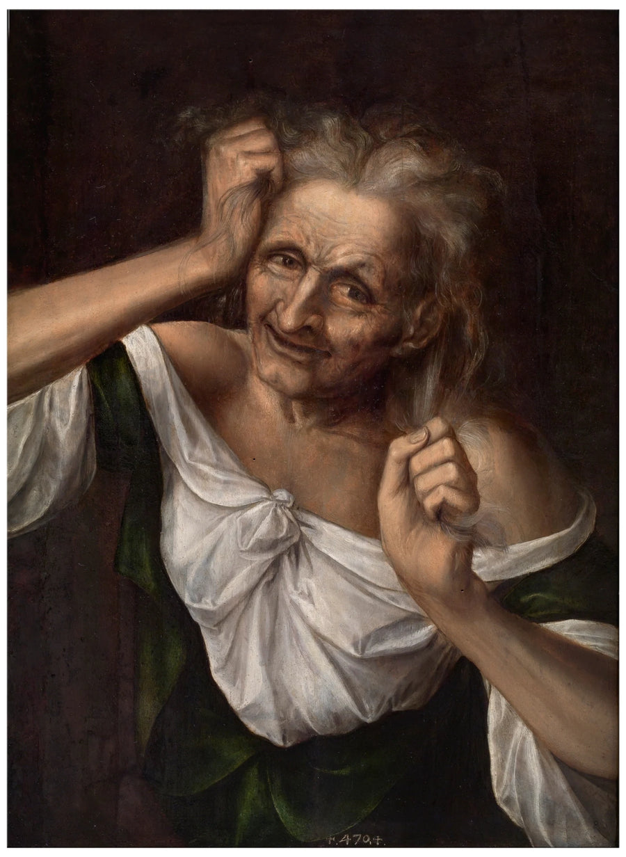 Vieille femme s'arrachant les cheveux - Jan Matsys