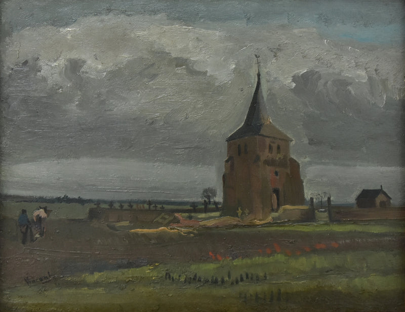 La Vieille Tour de Nuenen avec un laboureur, F34 – Van Gogh