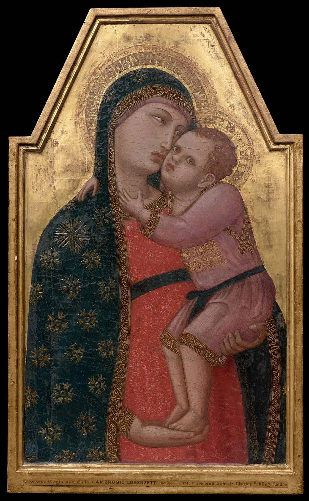Vierge à l'Enfant - Ambrogio Lorenzetti image 1 copie peinte à la main à l’huile