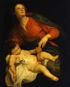 Vierge à l'Enfant - Antoine van Dyck image 1 copie de tableau peinte à la main