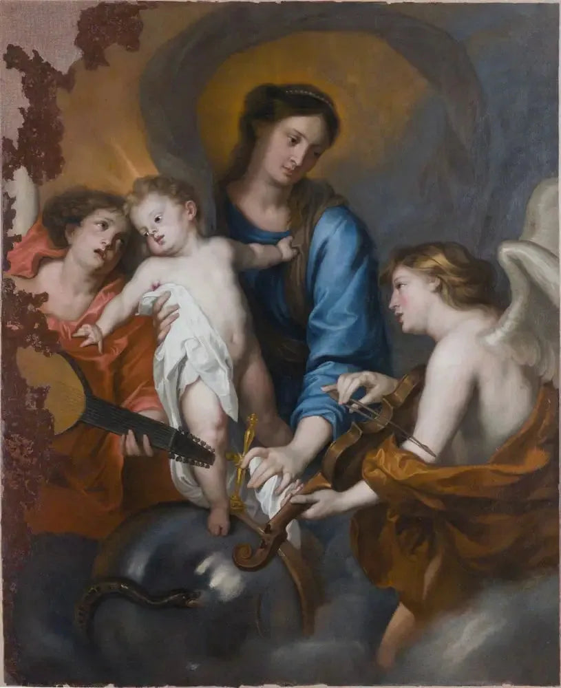 Vierge à l'Enfant avec des anges - Antoine van Dyck image 1 copie peinte à la main à l’huile