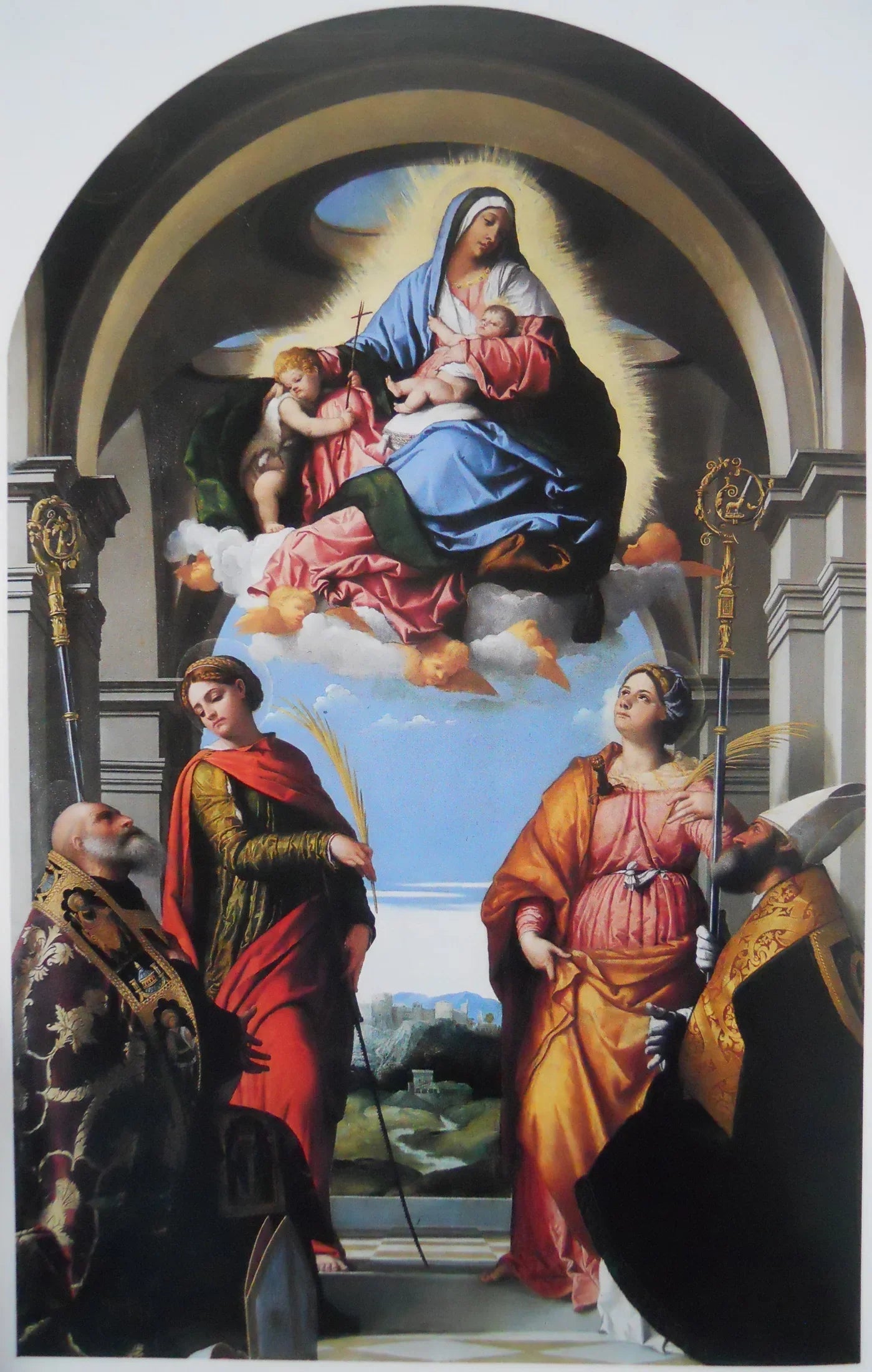 Vierge à l'Enfant avec des saints - Alessandro Bonvicino image 1 reproduction réalisée par Alpha Reproduction