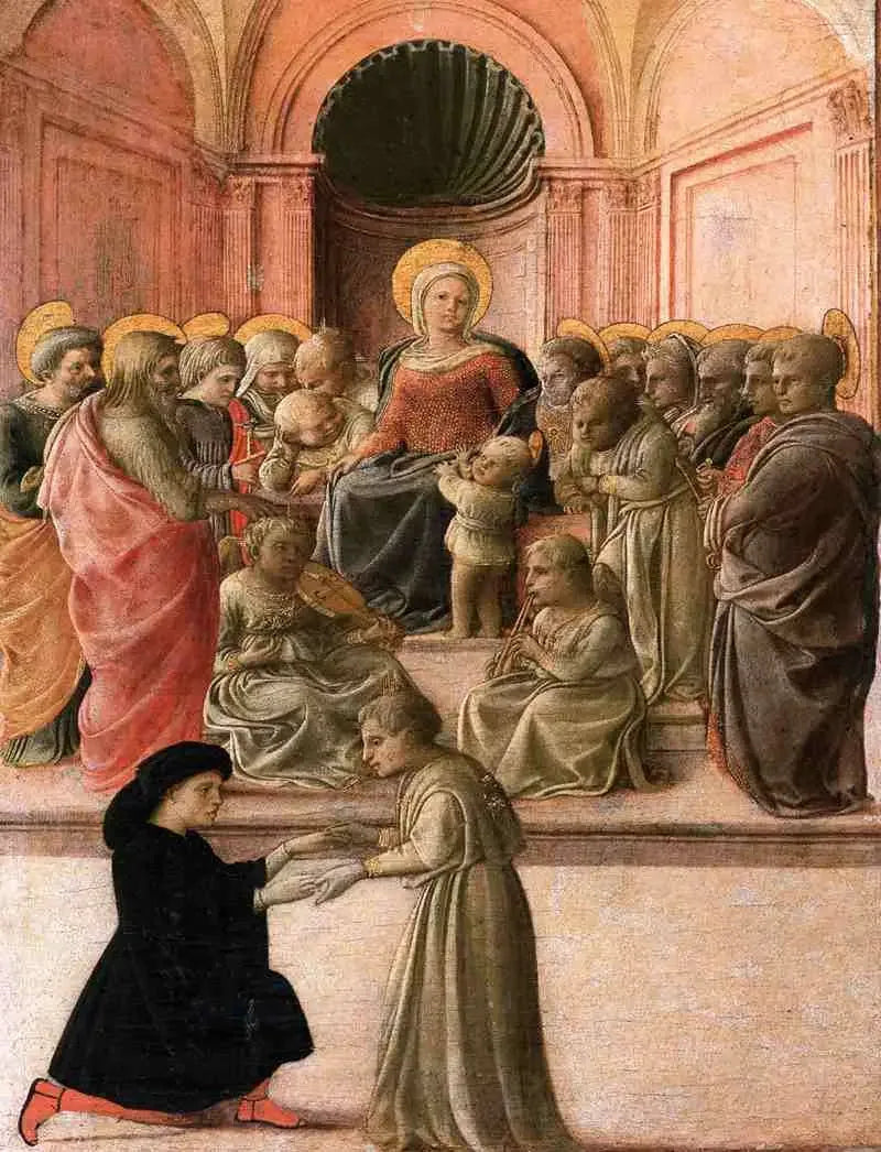 Vierge à l'Enfant avec des saints, des anges et un donateur - Fra Filippo Lippi image 1 reproduction réalisée par Alpha Reproduction
