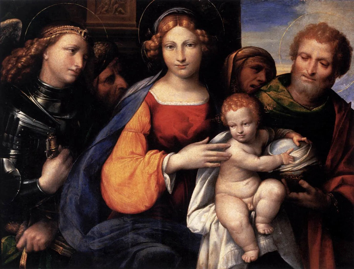 Vierge à l'Enfant avec des saints - Benvenuto Tisi image 1 reproduction d’œuvre d’art à l’huile
