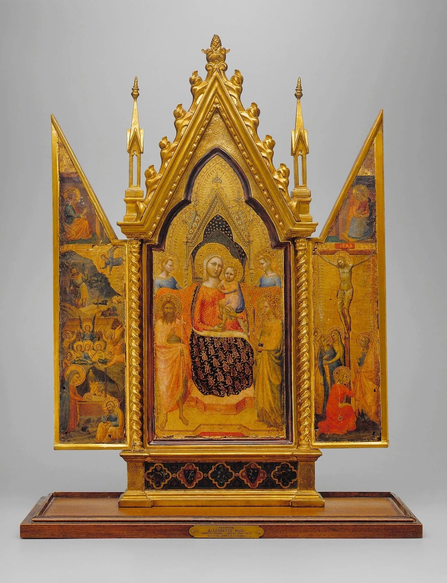 Vierge à l'Enfant avec des saints, Crucifixion et Nativité - Allegretto Nuzi image 1 reproduction de peinture à l’huile