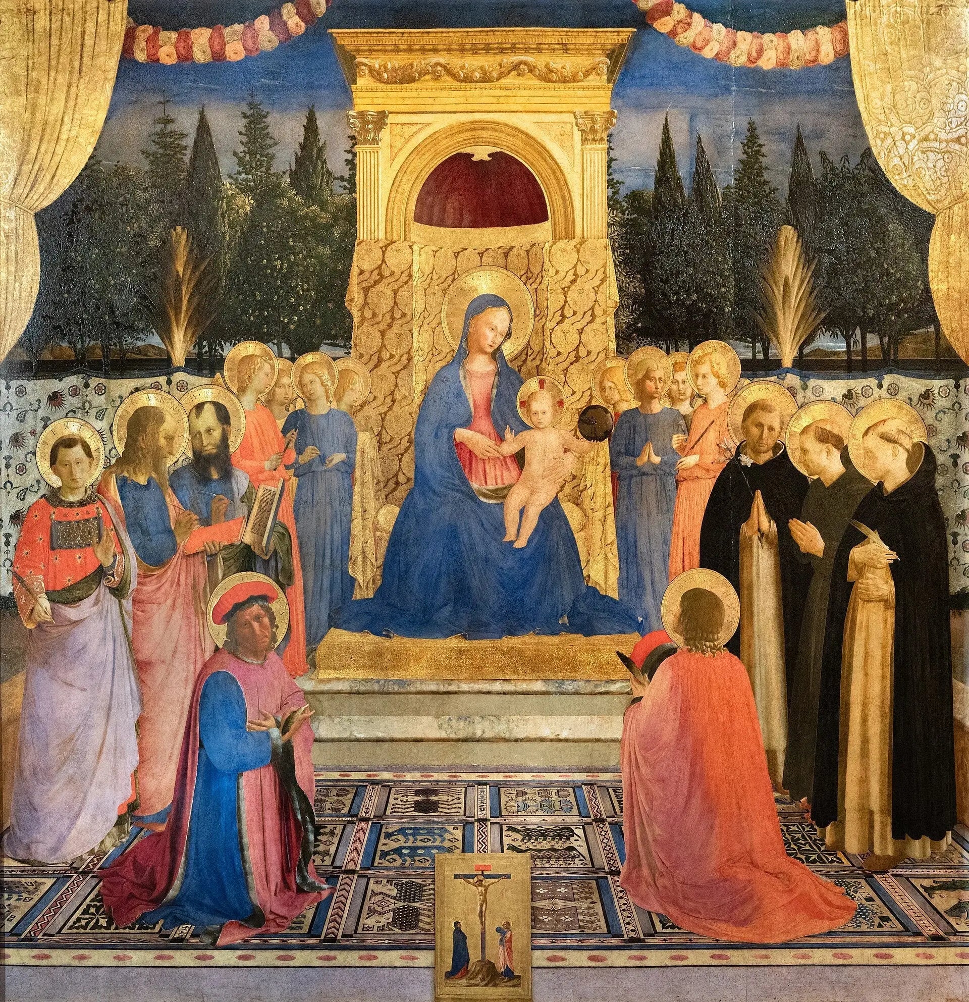 Vierge à l'Enfant avec des saints - Fra Angelico image 1 reproduction de peinture à l’huile