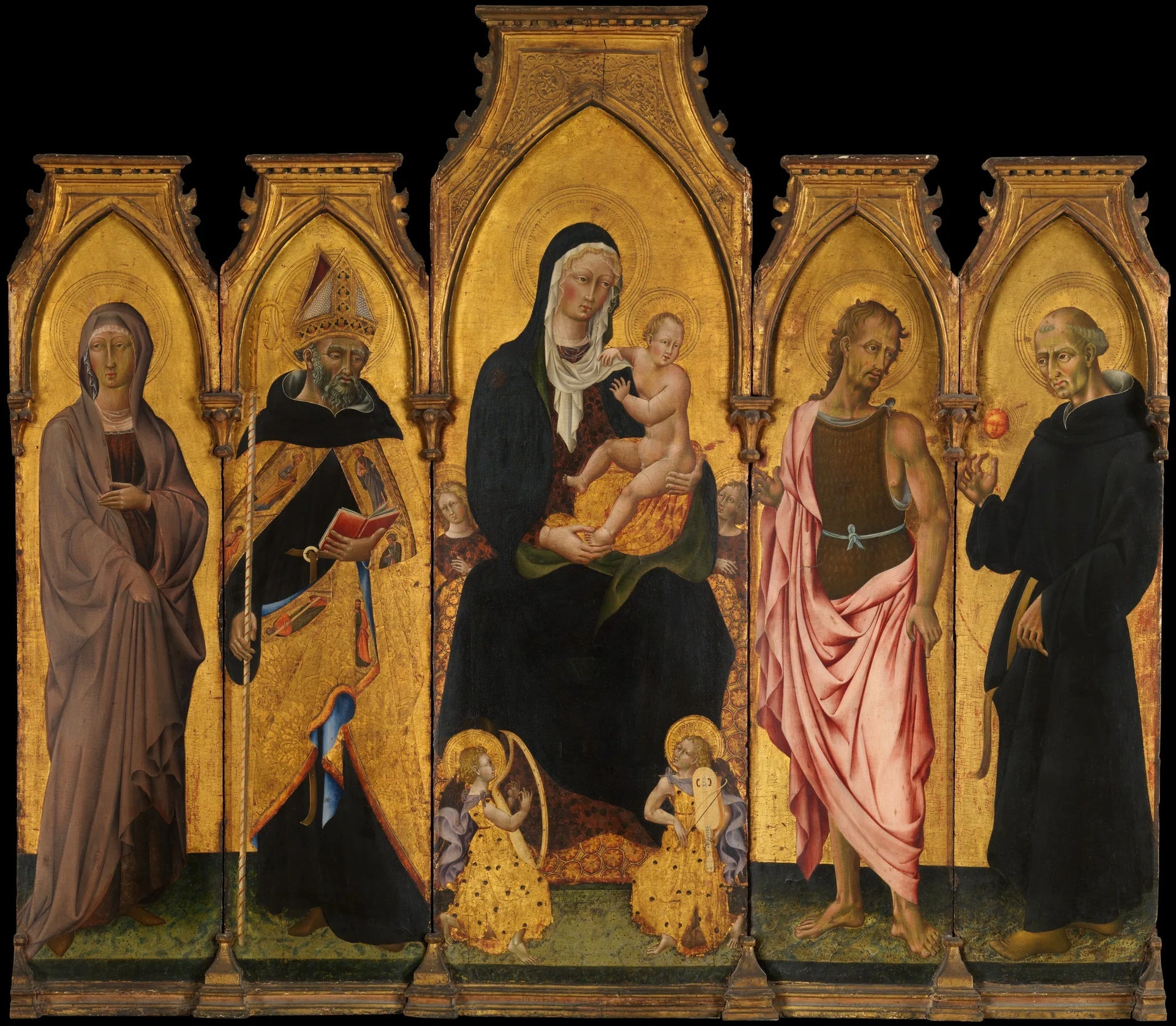 Vierge à l'Enfant avec des saints - Giovanni di Paolo image 1 reproduction artisanale de tableau