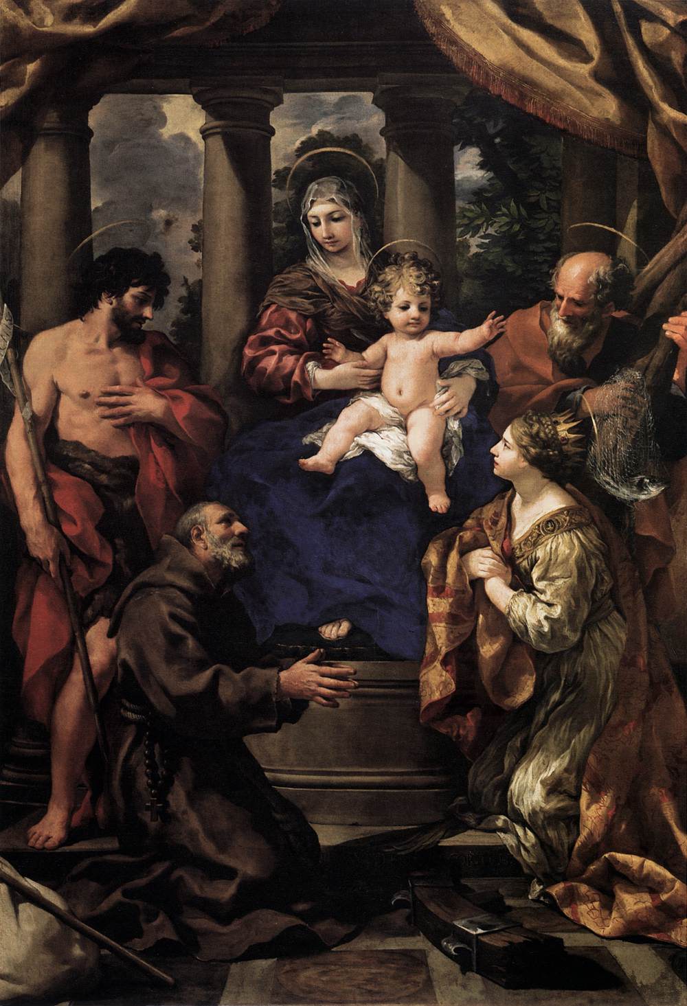 Vierge à l'Enfant avec des saints - Pietro da Cortona image 1 copie de tableau peinte à la main
