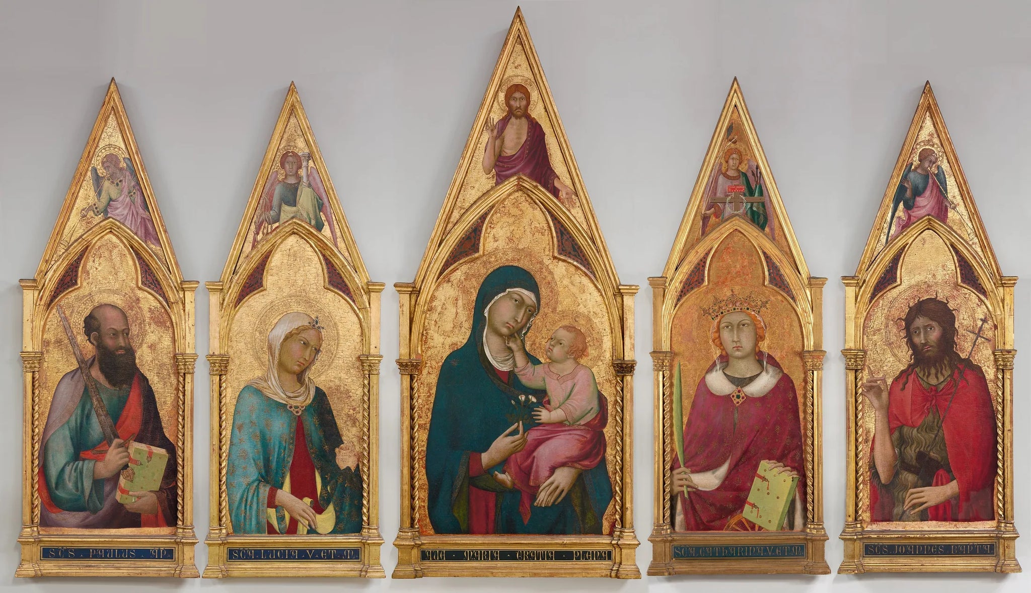 Vierge à l'Enfant avec des saints - Simone Martini image 1 reproduction artisanale de tableau