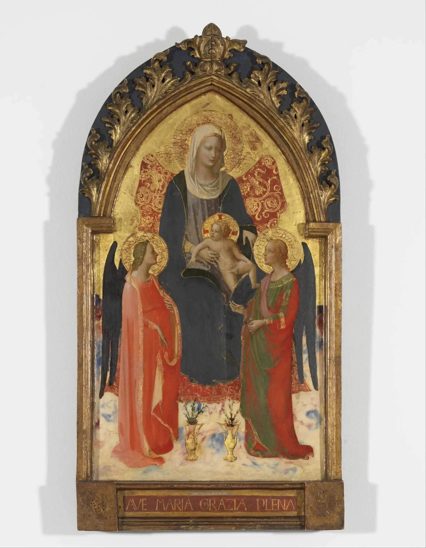 Vierge à l'enfant avec deux anges - Fra Angelico image 1 reproduction de peinture à l’huile