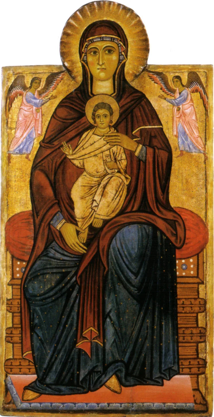 Vierge à l'Enfant avec deux anges - Master of the Bigallo Crucifix image 1 tableau peint à l’huile sur toile