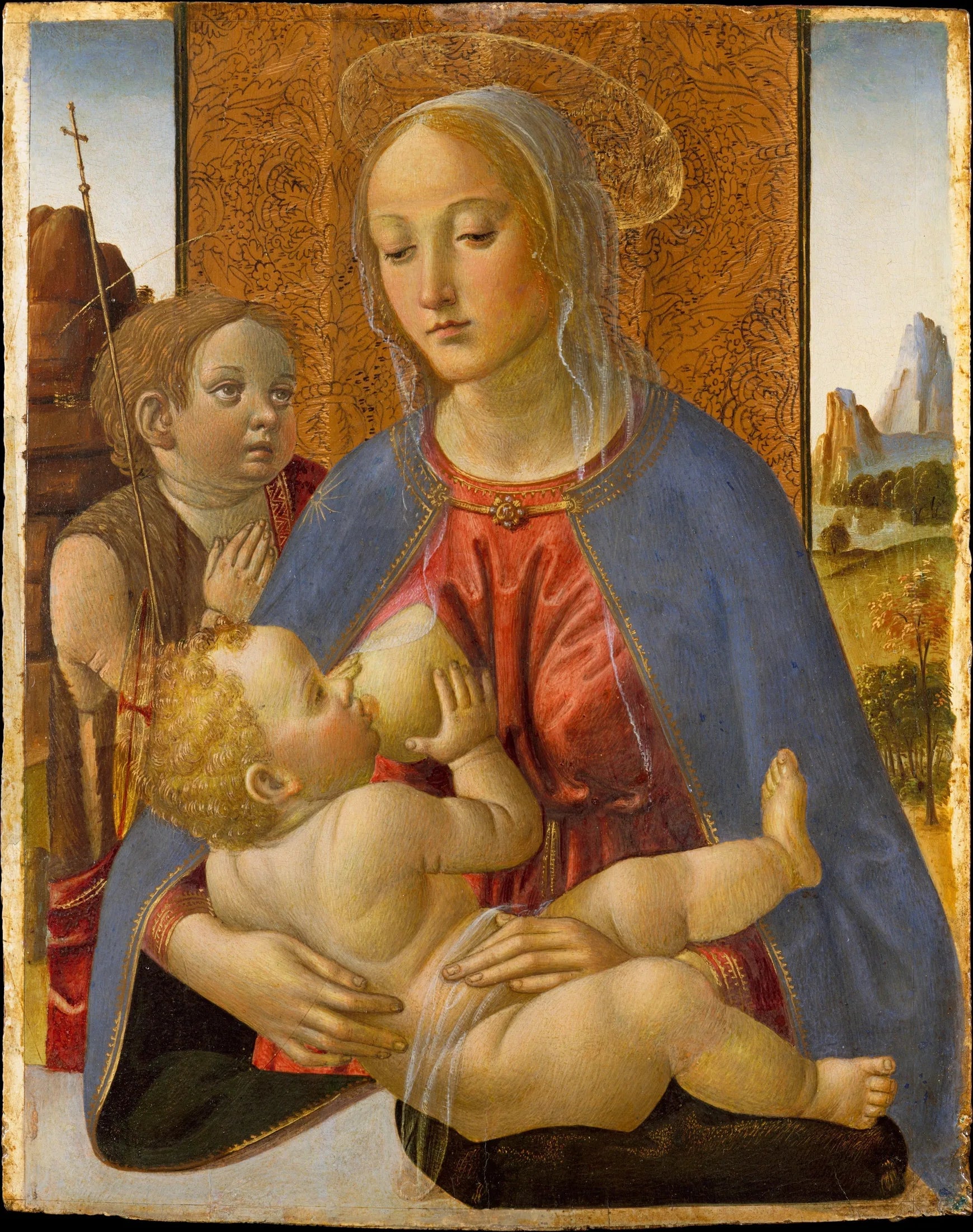 Vierge à l'Enfant avec le jeune saint Jean-Baptiste - Cosimo Rosselli image 1 reproduction d’œuvre d’art à l’huile