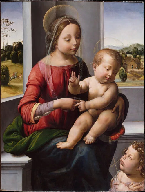 Vierge à l'Enfant avec le jeune saint Jean-Baptiste - Fra Bartolomeo image 1 reproduction de peinture à l’huile
