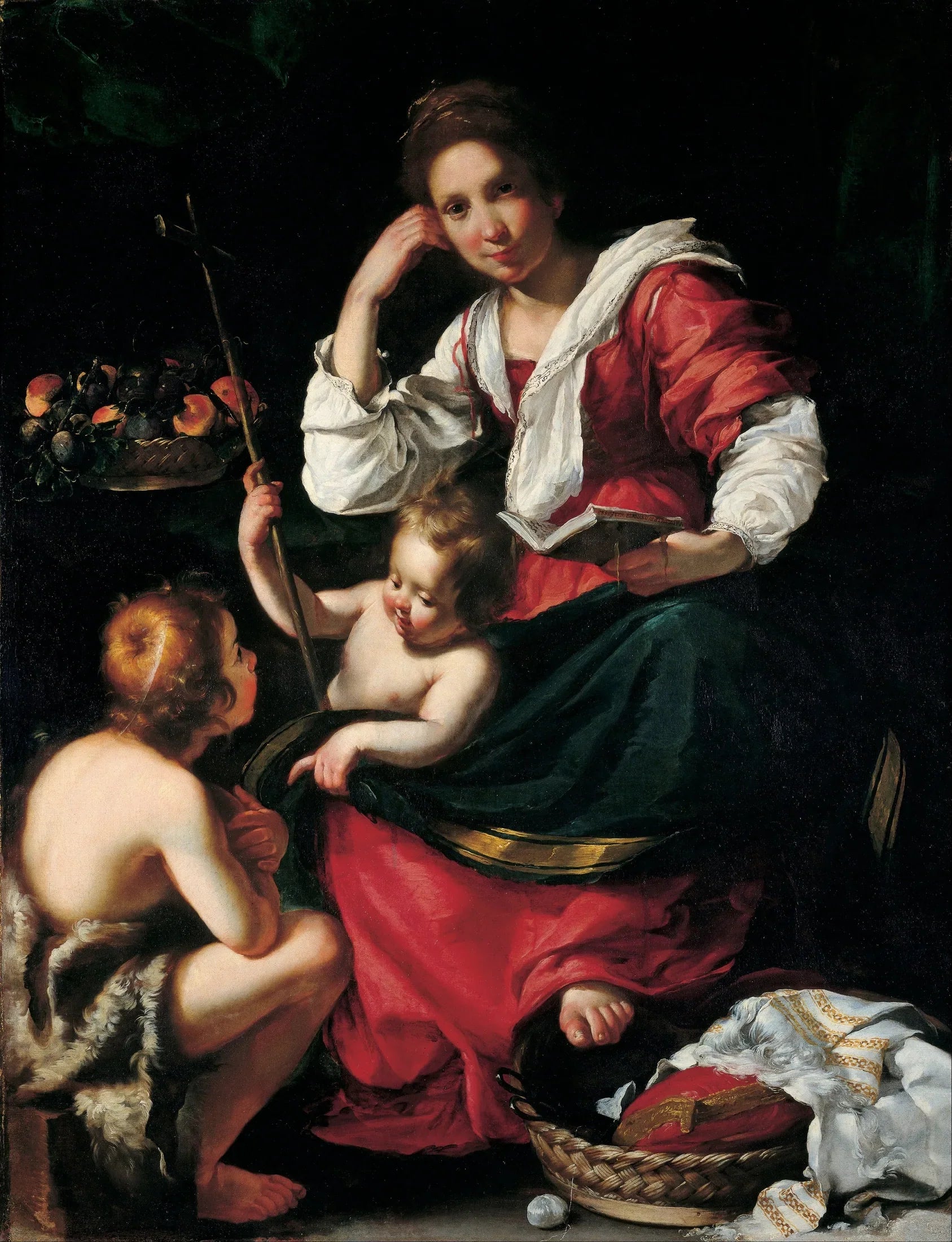 Vierge à l'Enfant avec le petit saint Jean - Bernardo Strozzi image 1 reproduction d’œuvre d’art à l’huile