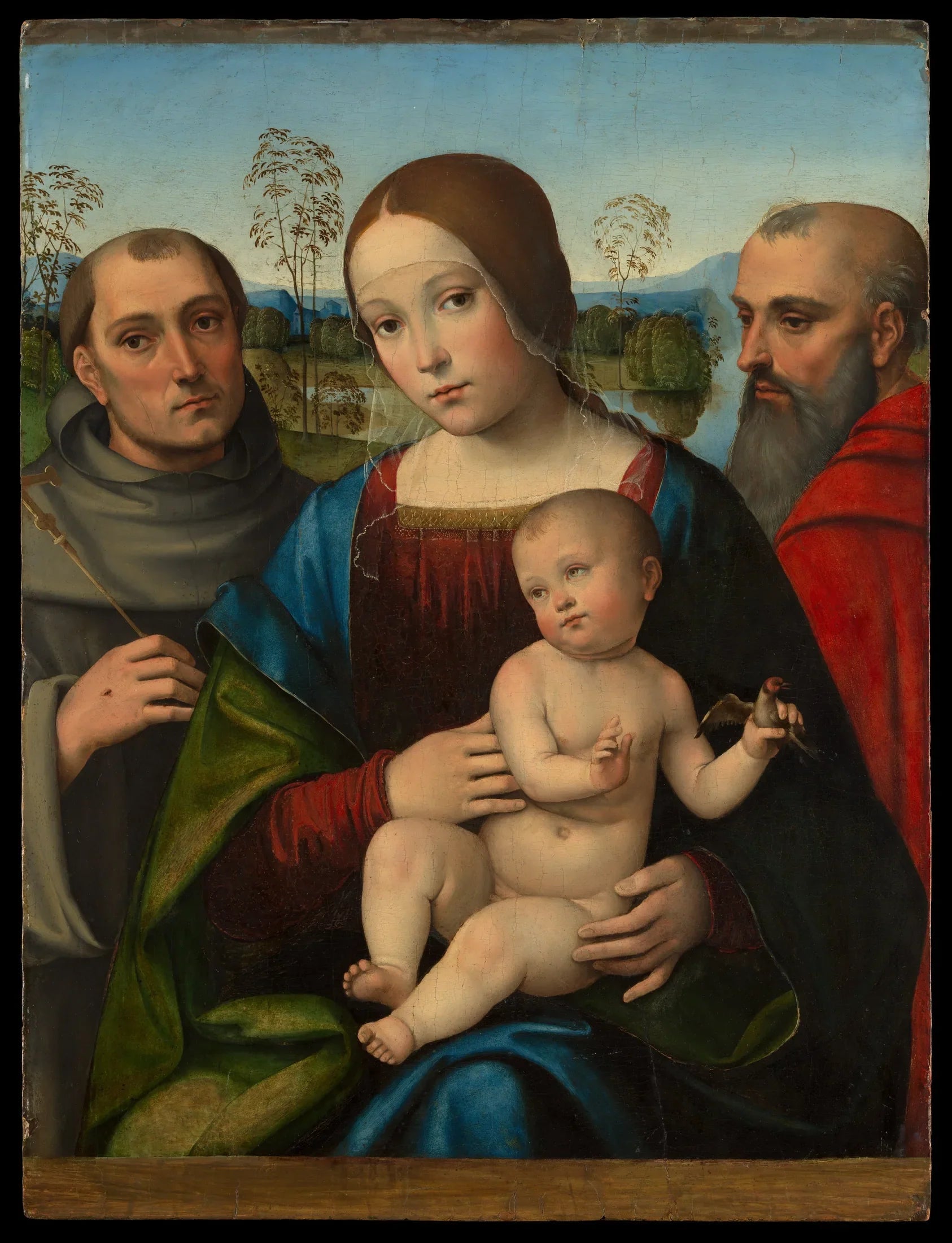 Vierge à l'Enfant avec les saints François et Jérôme - Francesco Francia image 1 reproduction d’œuvre d’art à l’huile
